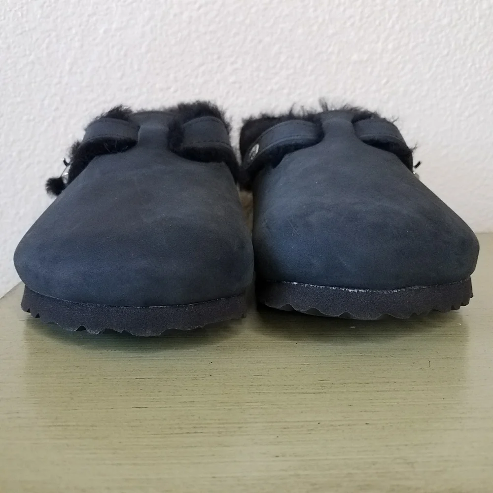 Birkenstock Tokio Shearling Oiled Leather-Shearling - Black - Picture 6 of 9